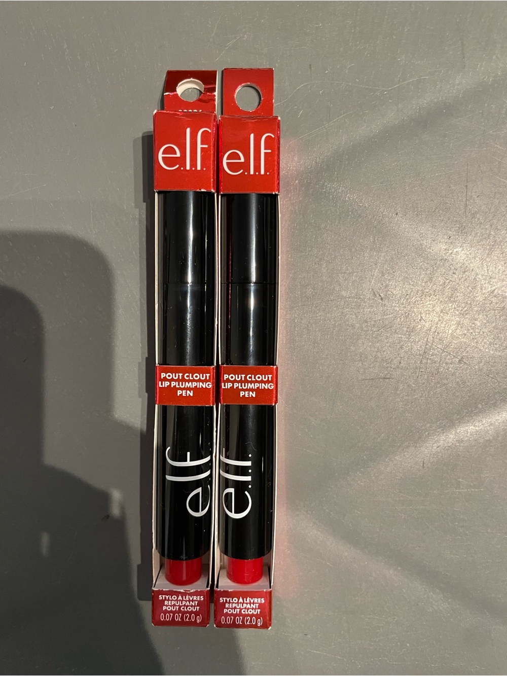 2 E.l.f. Cosmetics Pout Clout Lip Plumping Pen - Red My Mind 0.07 Oz New